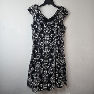 Hearts & Roses London Retro Pinup Dress Size US 14 Black White